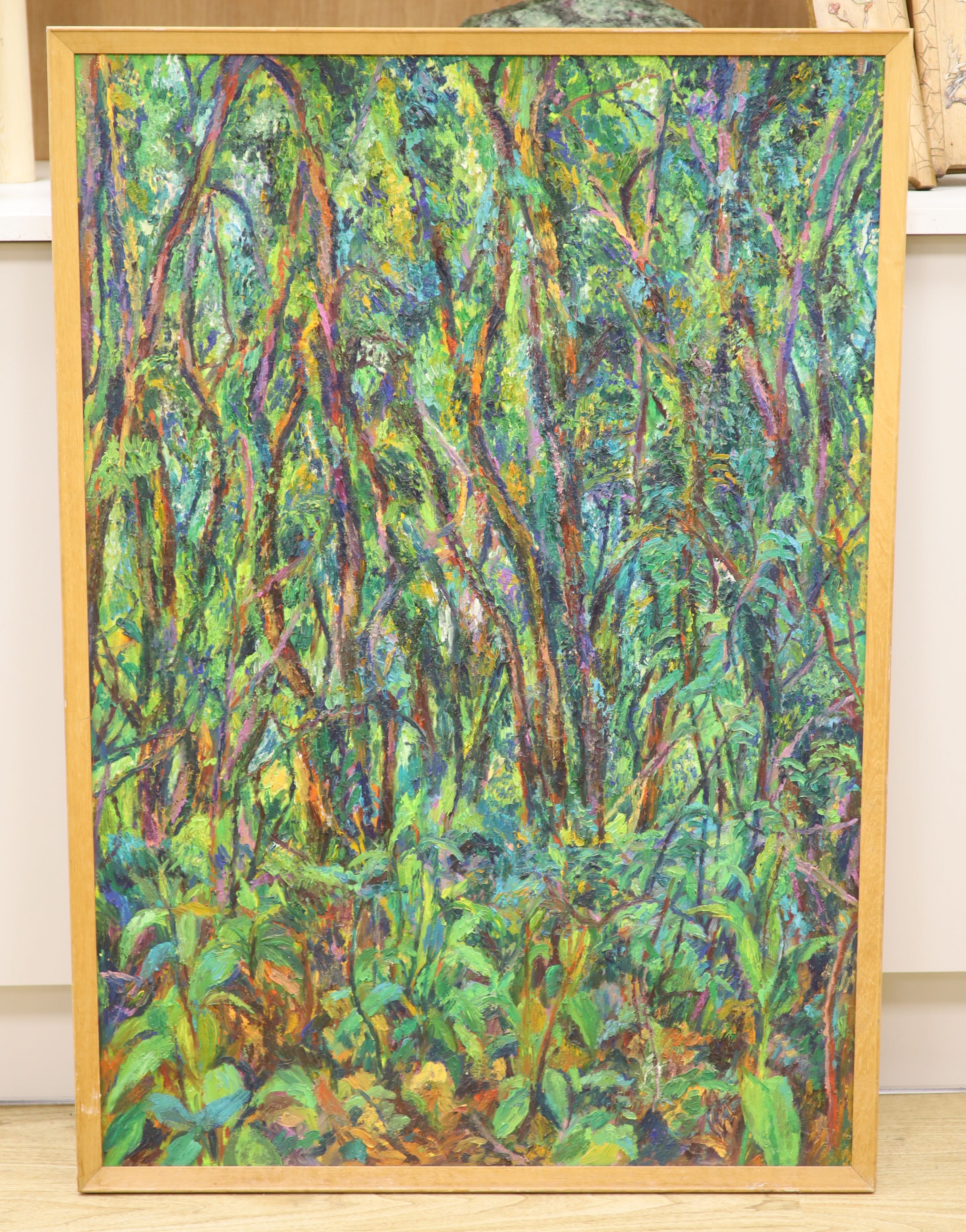 Sarah Perritt, oil on board, Undergrowth, 101 x 70cm